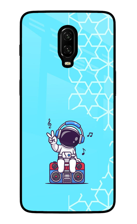 Cute Astronaut Chilling Oneplus 6T Glass Case