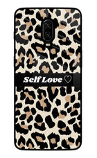 Leopard Print Self Love Oneplus 6T Glass Case