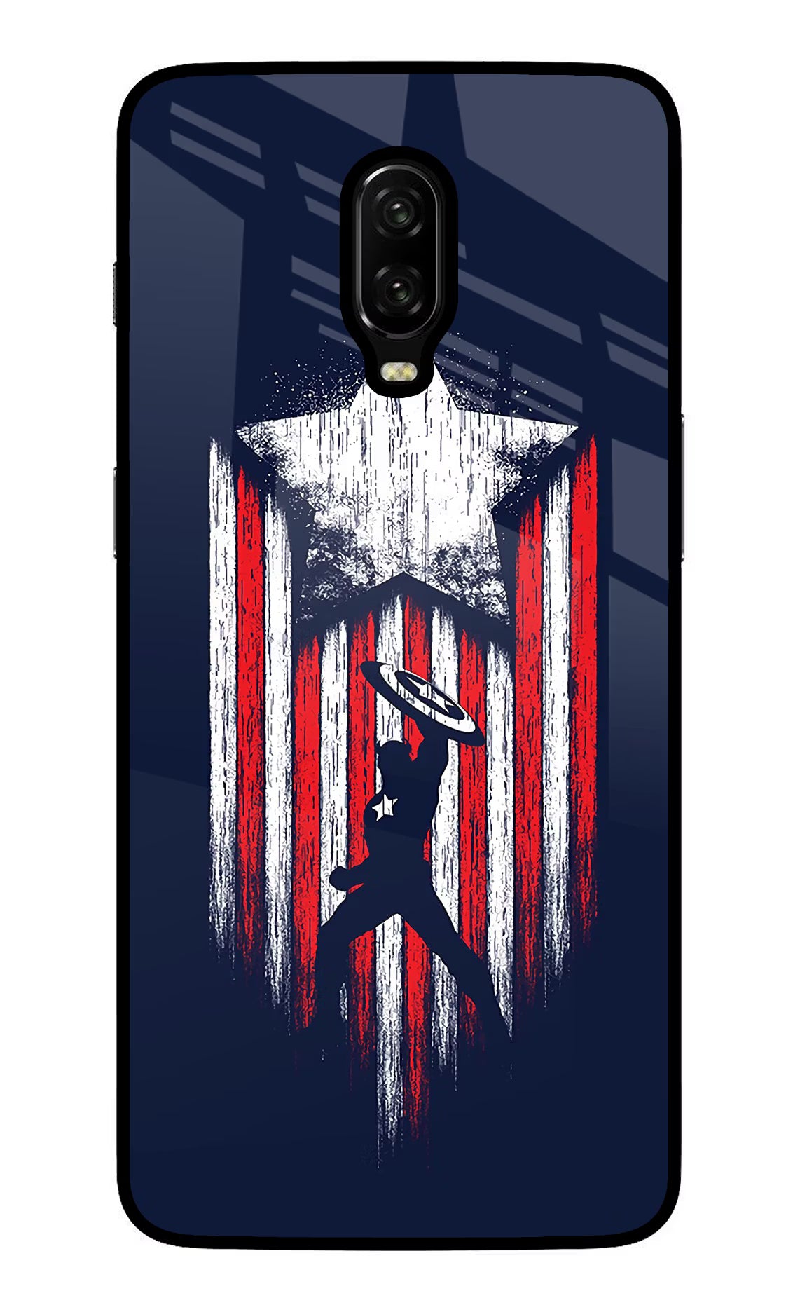 Captain America Marvel Art Oneplus 6T Glass Case Back Cover by Casekaro