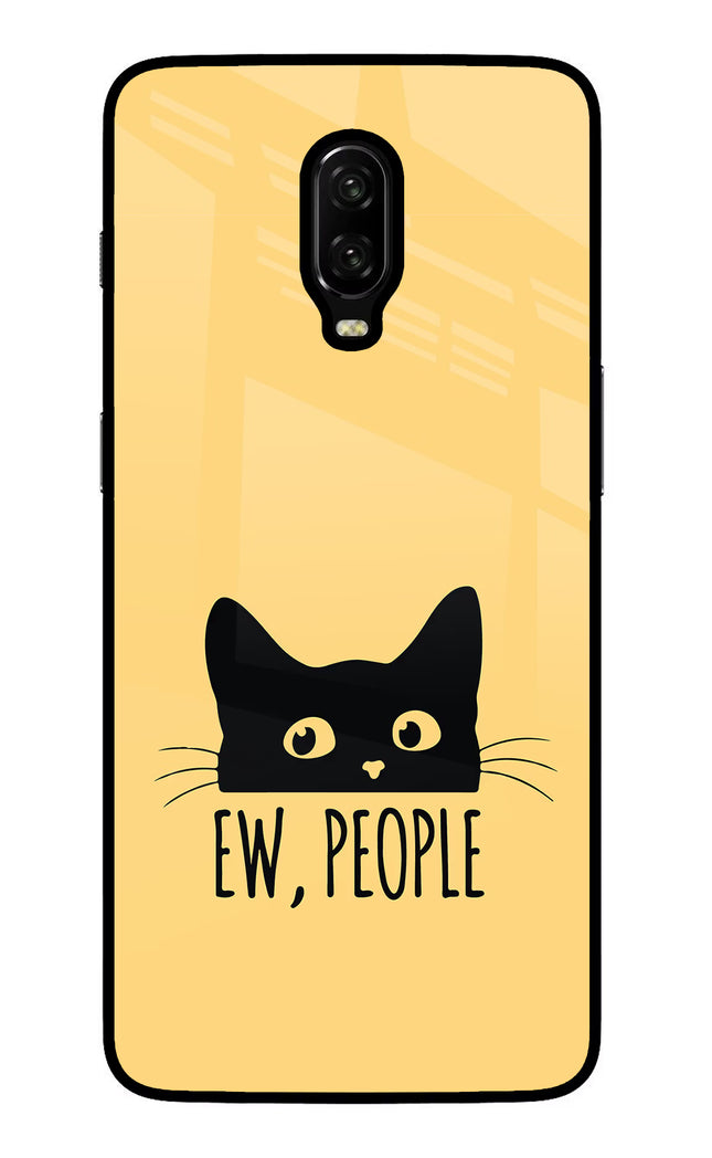Ew People Catitude Oneplus 6T Glass Case Back Cover by Casekaro