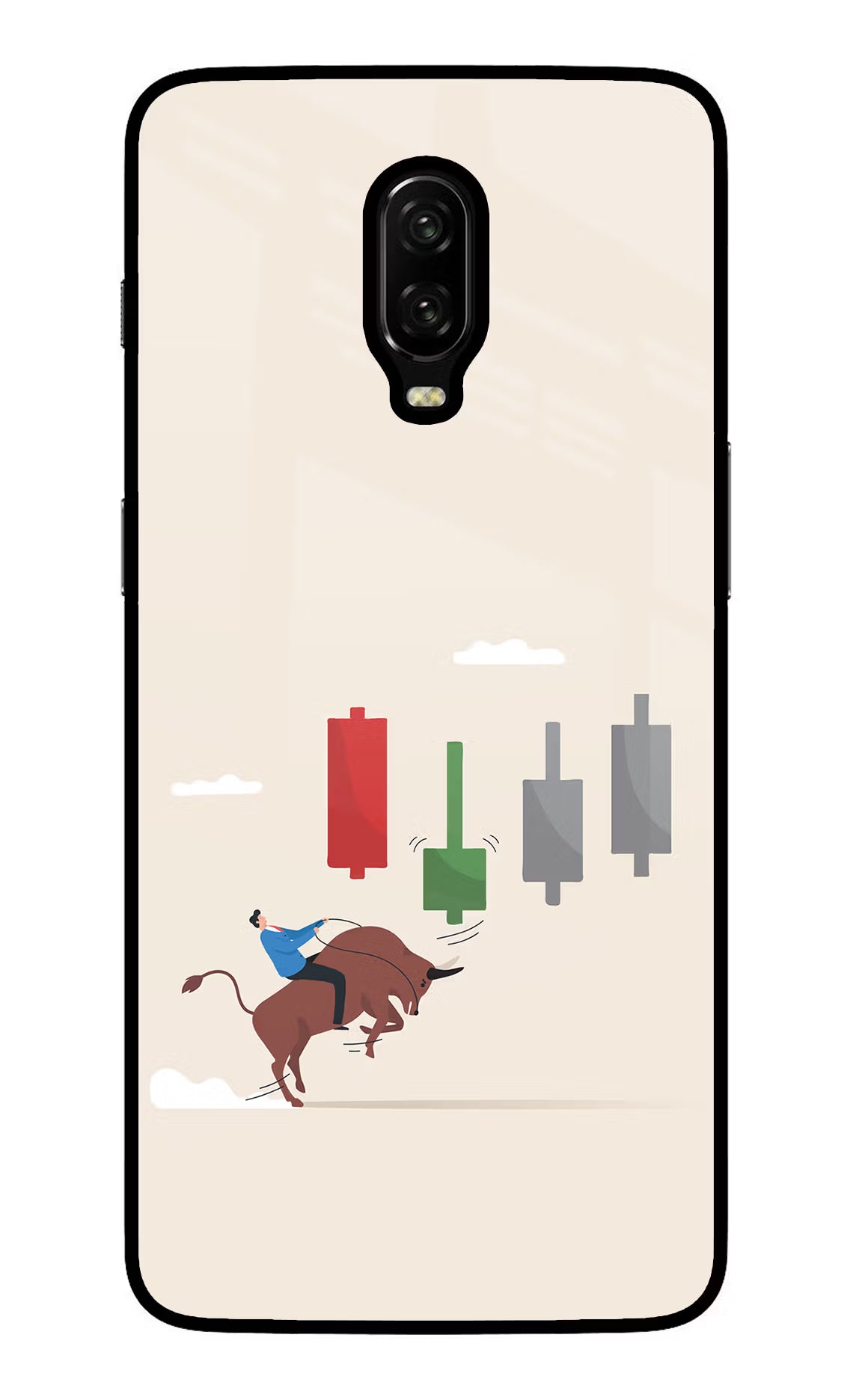 Bull Trading Momentum Oneplus 6T Glass Case