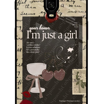 I am just a girl Oneplus 6T Glass Case