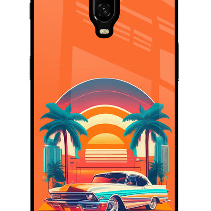 Palm Drive 80s Oneplus 6T Glass Case