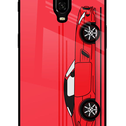 Red Velocity Oneplus 6T Glass Case