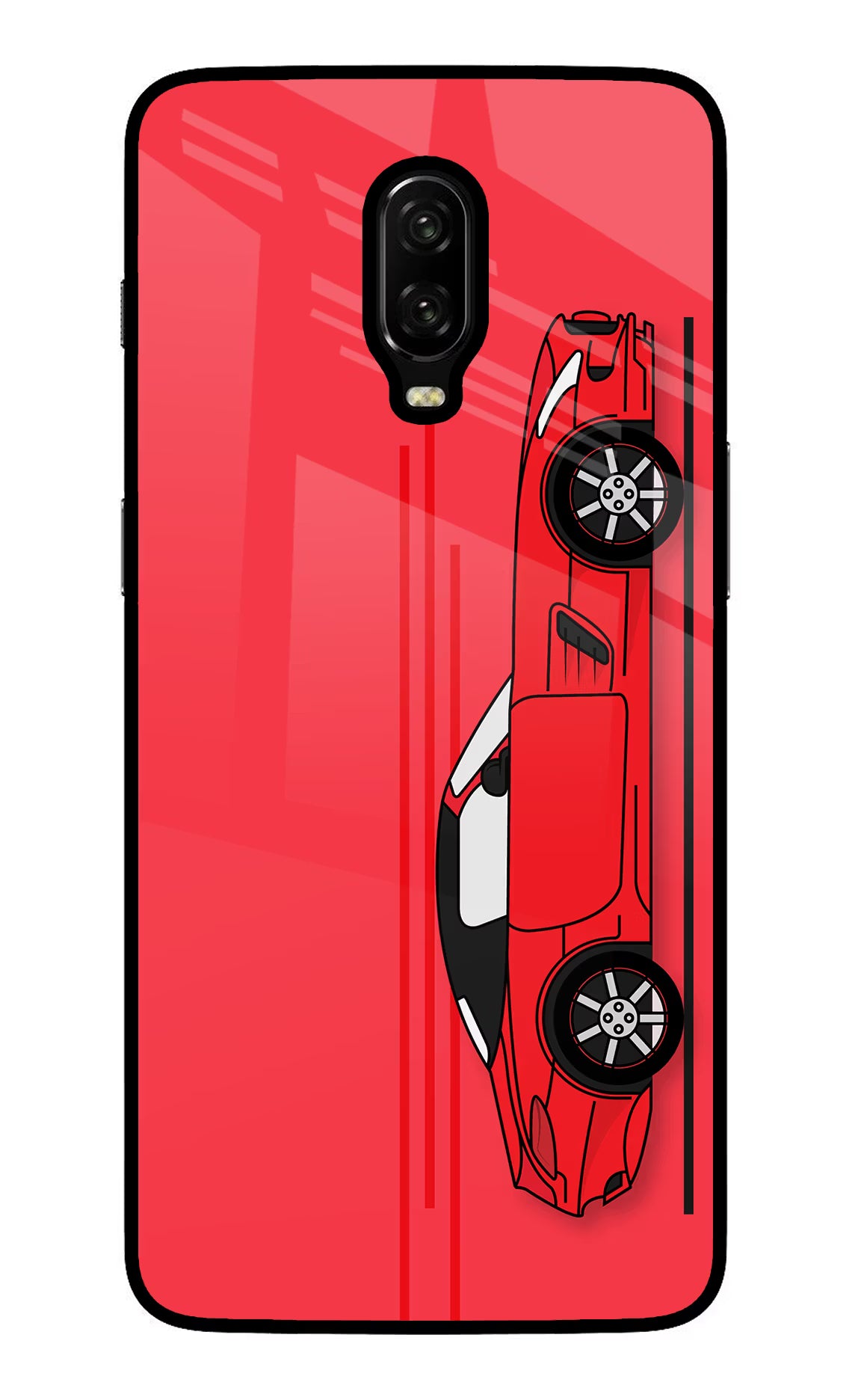 Red Velocity Oneplus 6T Glass Case Back Cover by Casekaro