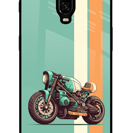 Striped Moto Drift Oneplus 6T Glass Case