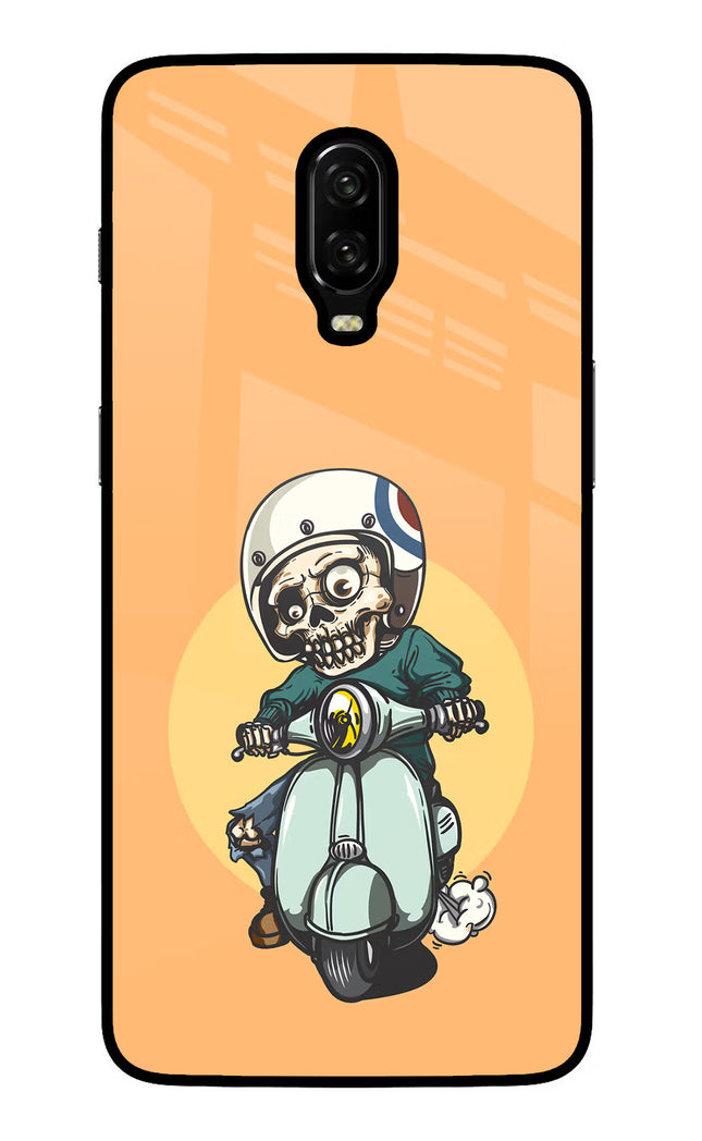 Undead Biker Oneplus 6T Glass Case Back Cover by Casekaro