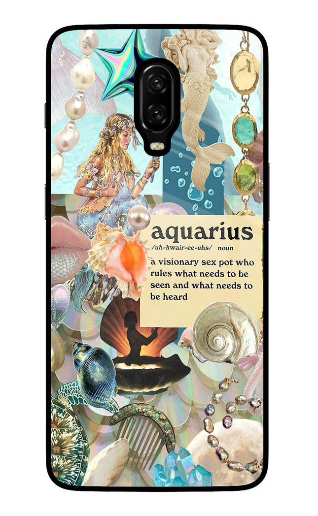 Aquarius Zodiac Oneplus 6T Glass Case Back Cover by Casekaro