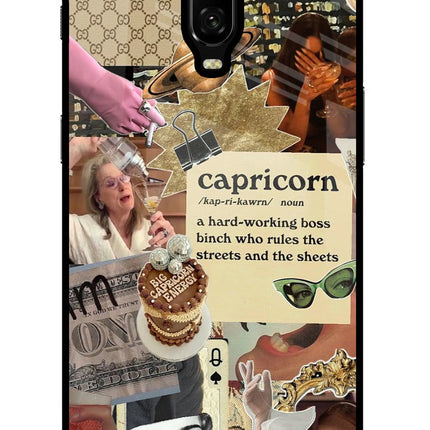 Capricorn Zodiac Oneplus 6T Glass Case