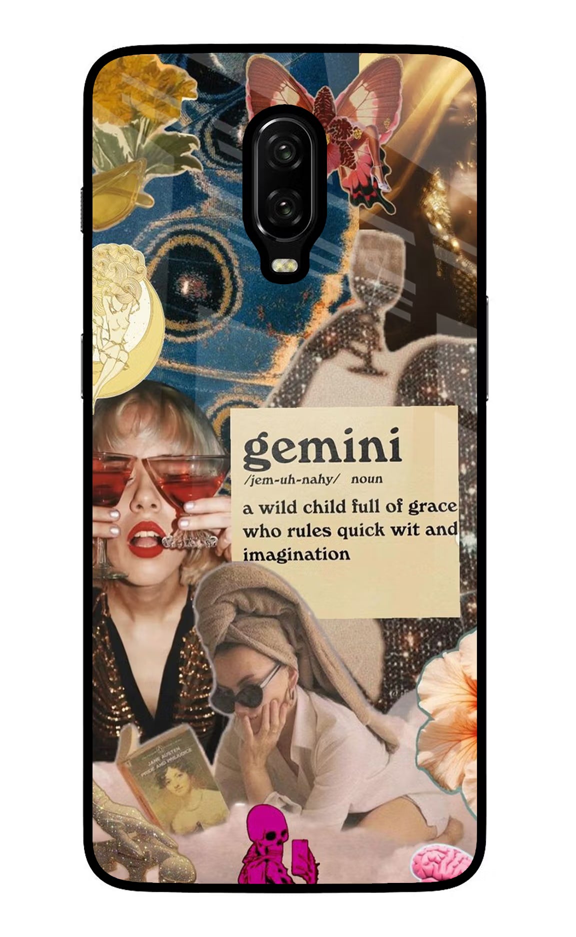Gemini Zodiac Oneplus 6T Glass Case Back Cover by Casekaro