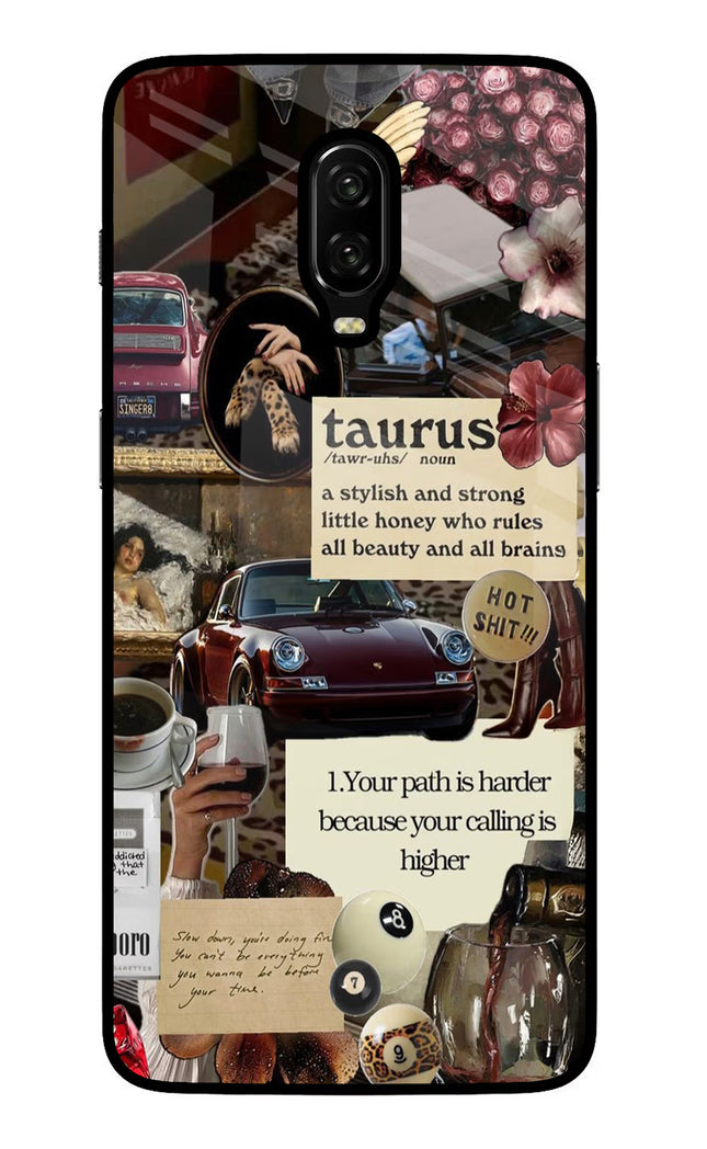 Taurus Zodiac Oneplus 6T Glass Case Back Cover by Casekaro