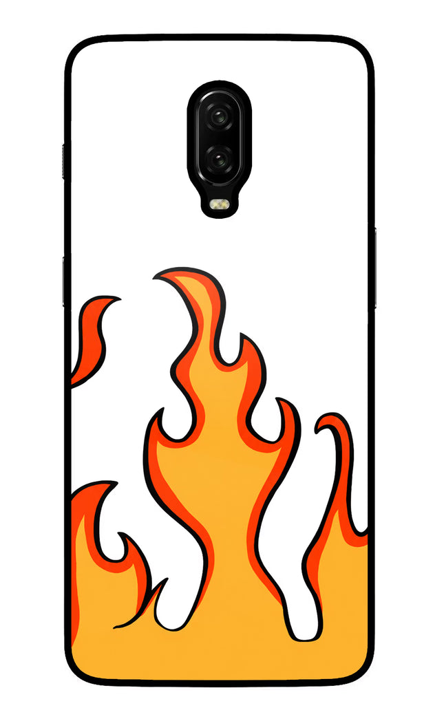 Fired Up – White Oneplus 6T Glass Case