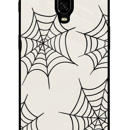 Spider Web Oneplus 6T Glass Case