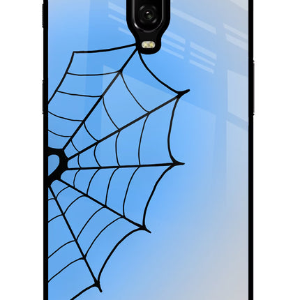 Blue Web Oneplus 6T Glass Case