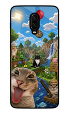 Minecraft Cat Chaos Oneplus 6T Glass Case
