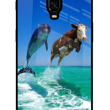 Dolphin vs Cow Oneplus 6T Glass Case