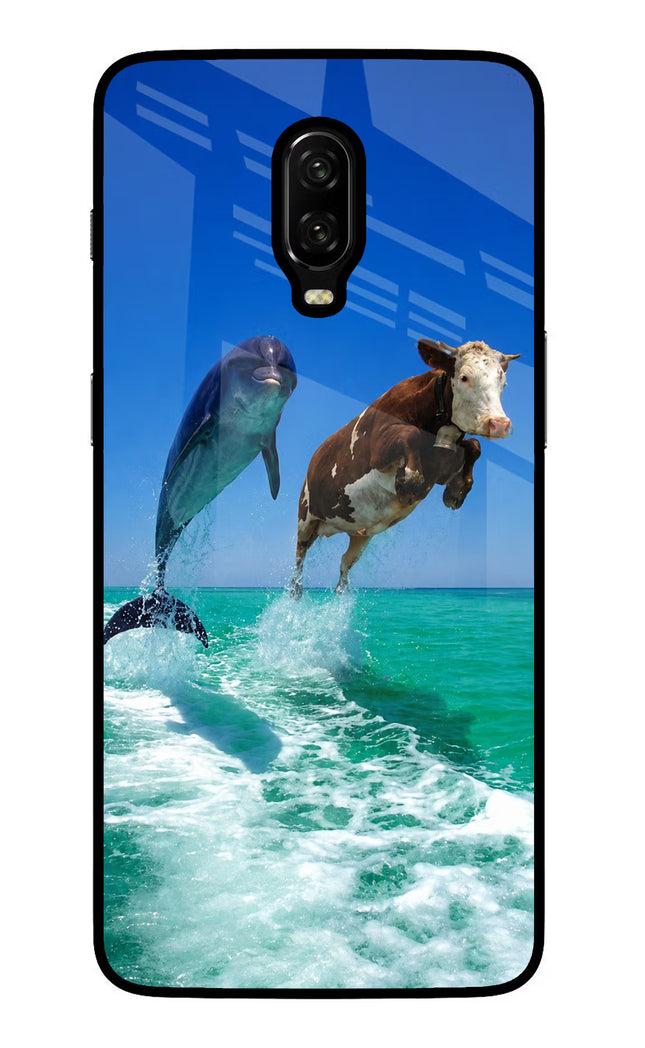 Dolphin vs Cow Oneplus 6T Glass Case