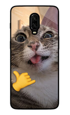 Silly Cat Call Oneplus 6T Glass Case