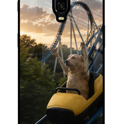 Rollercoaster Dog Oneplus 6T Glass Case