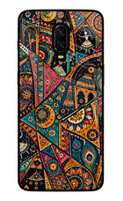 Folk Print Oneplus 6T Glass Case