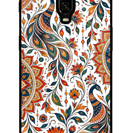 White Mayura Oneplus 6T Glass Case