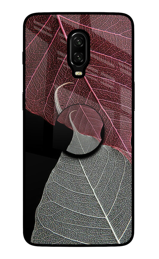 Leaf Pattern Oneplus 6T Glass Case