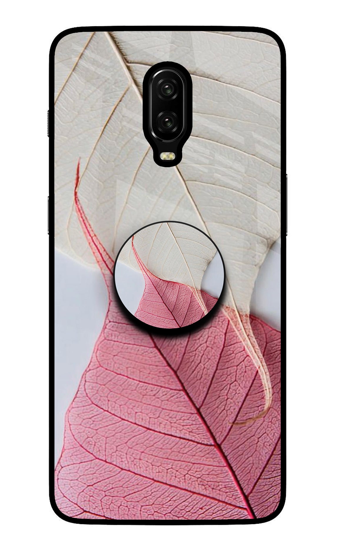 White Pink Leaf Oneplus 6T Pop Case