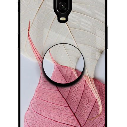 White Pink Leaf Oneplus 6T Pop Case by Casekaro