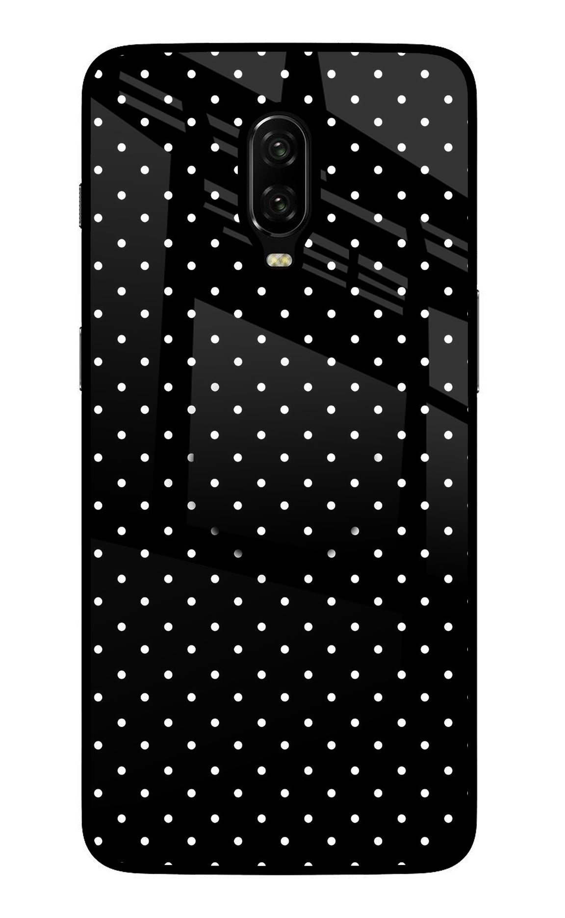 White Dots Oneplus 6T Glass Case