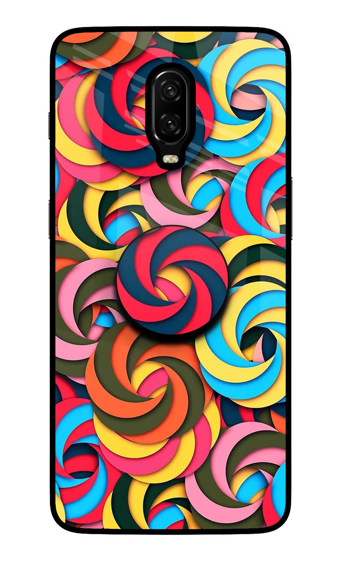 Spiral Pattern Oneplus 6T Glass Case