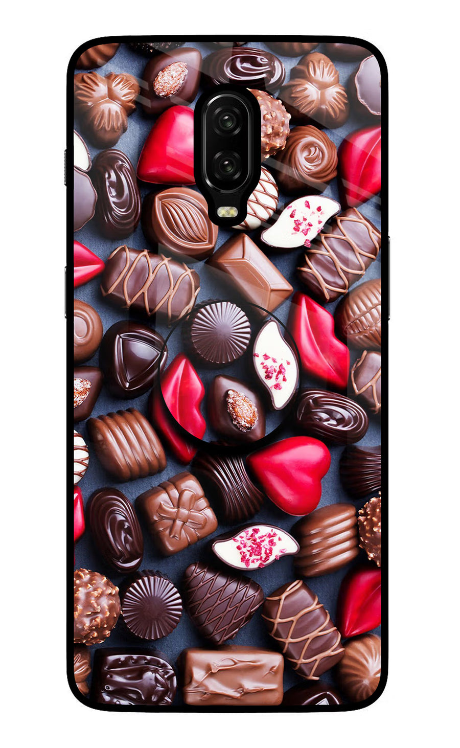 Chocolates Oneplus 6T Pop Case, Glass case