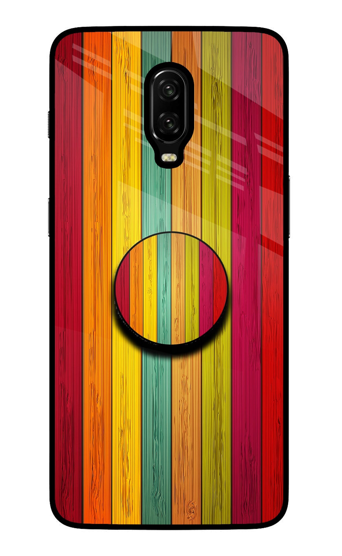 Multicolor Wooden Oneplus 6T Pop Case