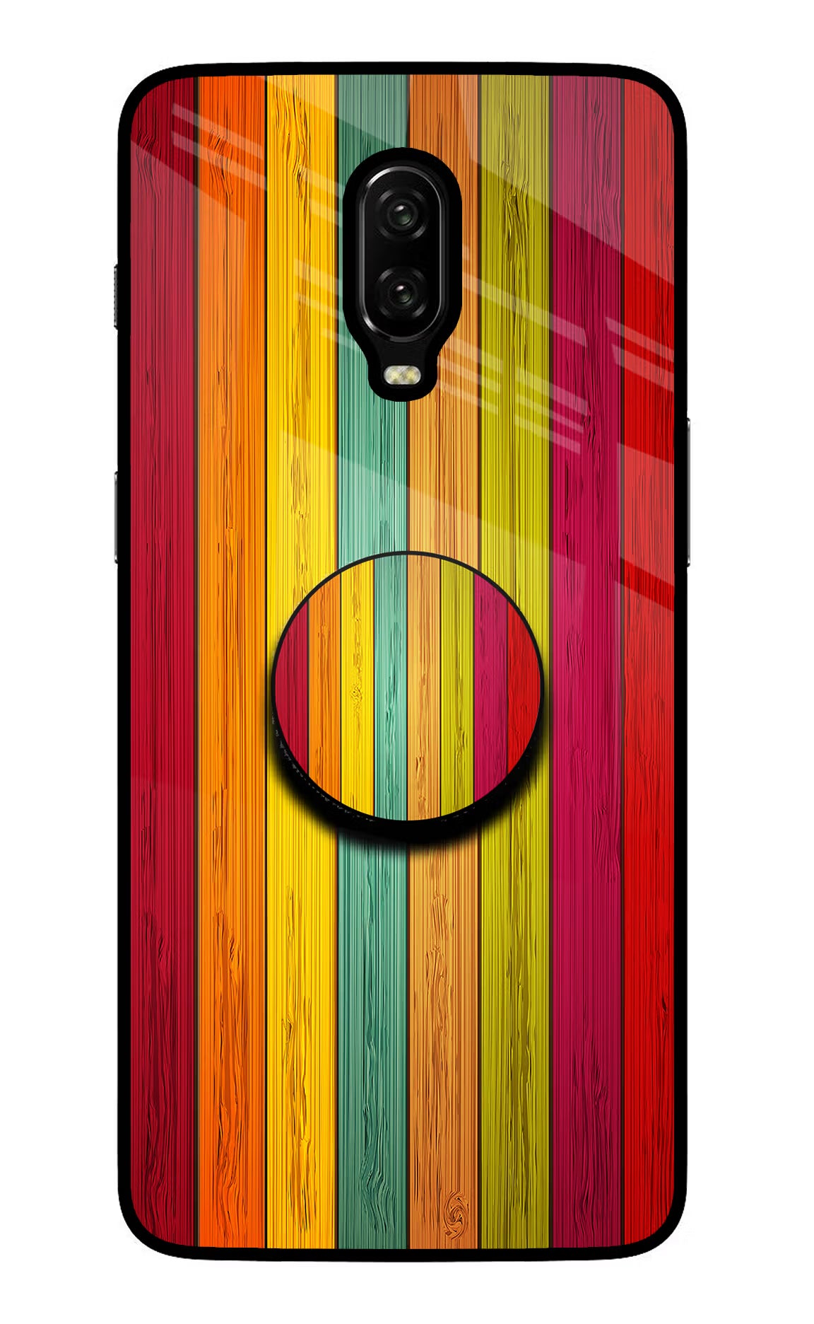 Multicolor Wooden Oneplus 6T Pop Case by Casekaro
