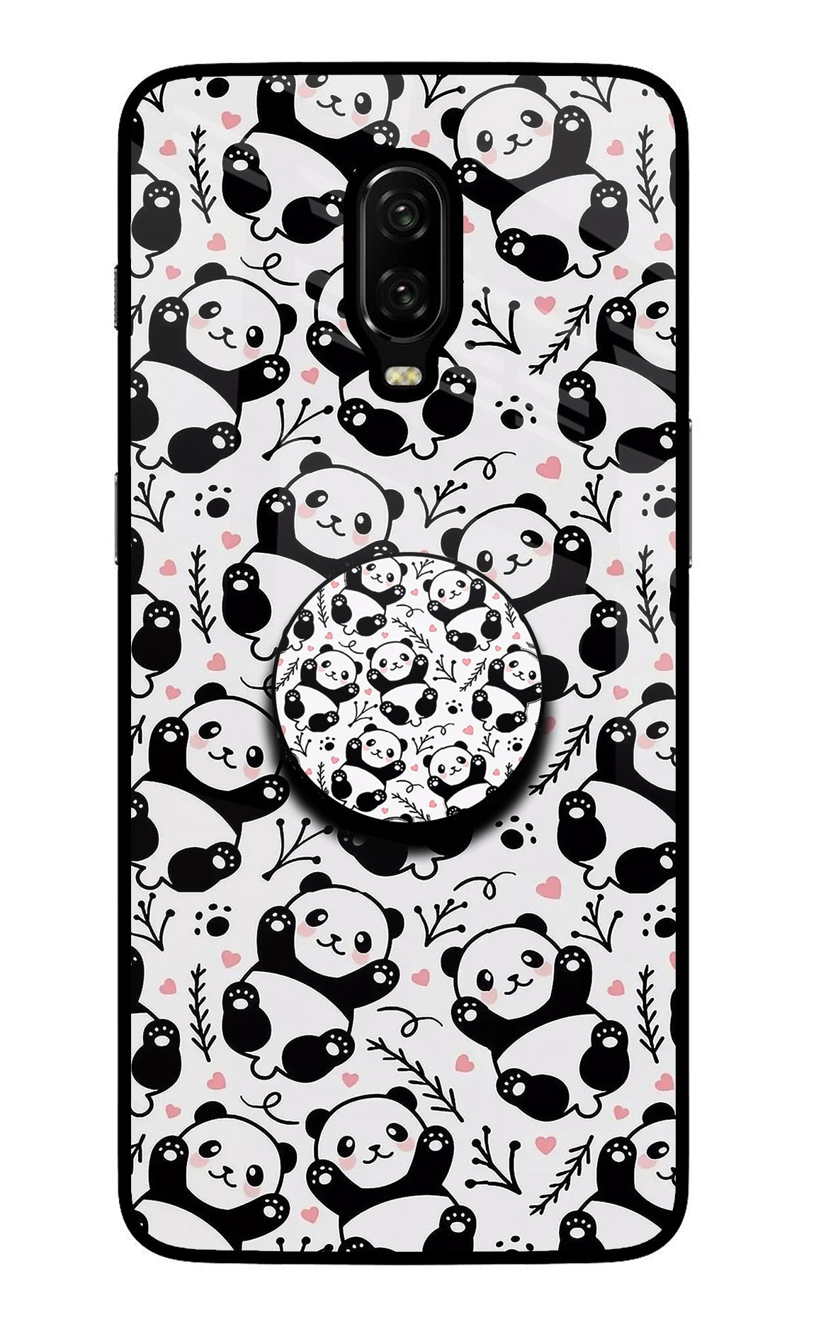 Cute Panda Oneplus 6T Glass Case