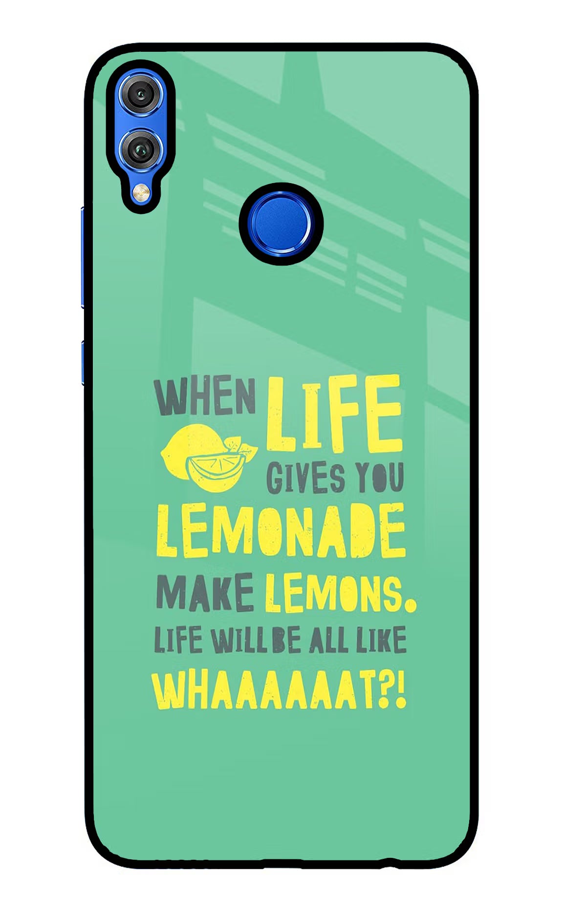 Quote Honor 8X Glass Case Back Cover by Casekaro