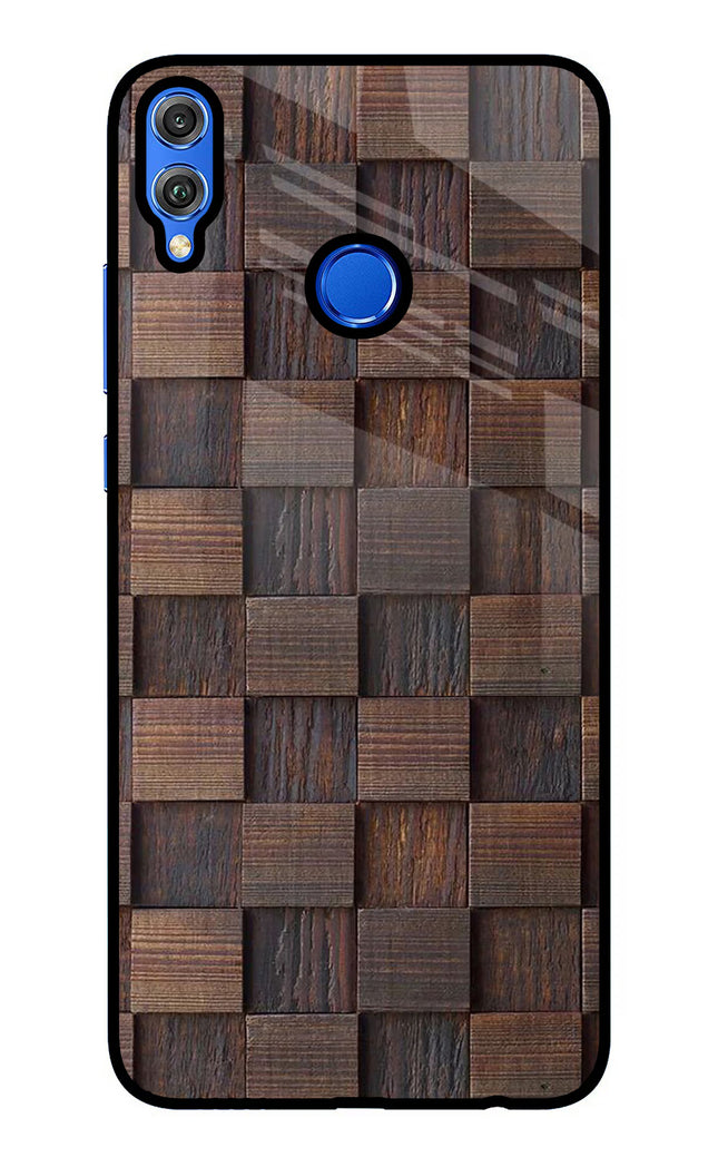 Wooden Cube Design Honor 8X Glass Case Back Cover by Casekaro