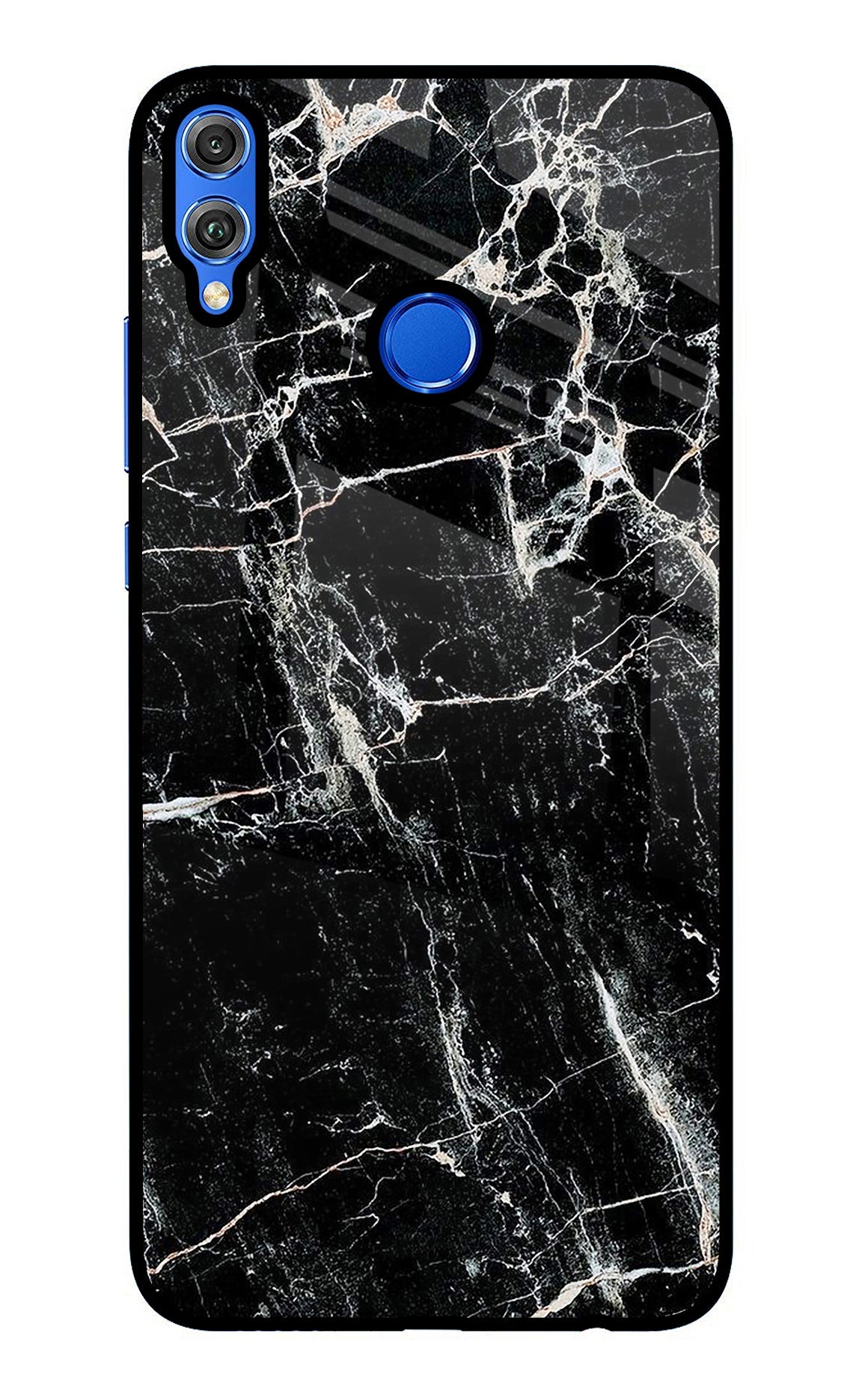 Black Marble Texture Honor 8X Glass Case