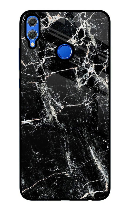 Black Marble Texture Honor 8X Glass Case