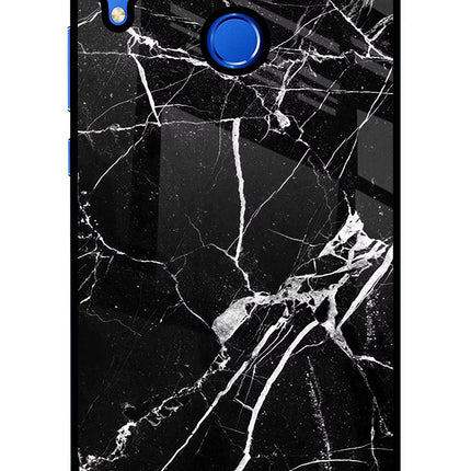 Black Marble Pattern Honor 8X Glass Case Back Cover by Casekaro