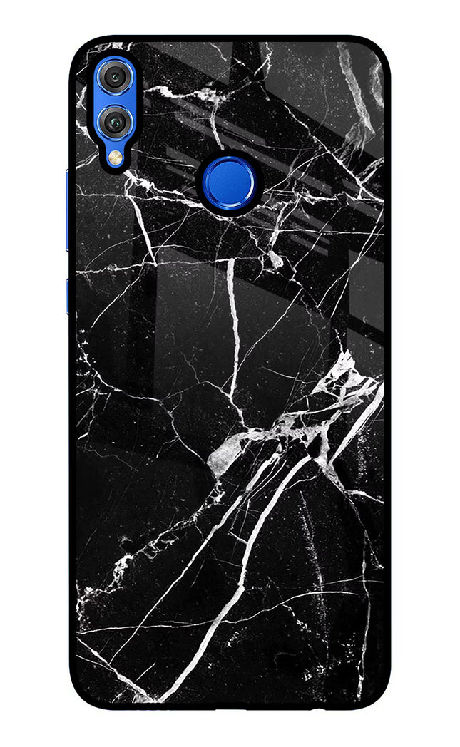 Black Marble Pattern Honor 8X Glass Case Back Cover by Casekaro