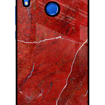 Red Marble Design Honor 8X Glass Case Back Cover by Casekaro