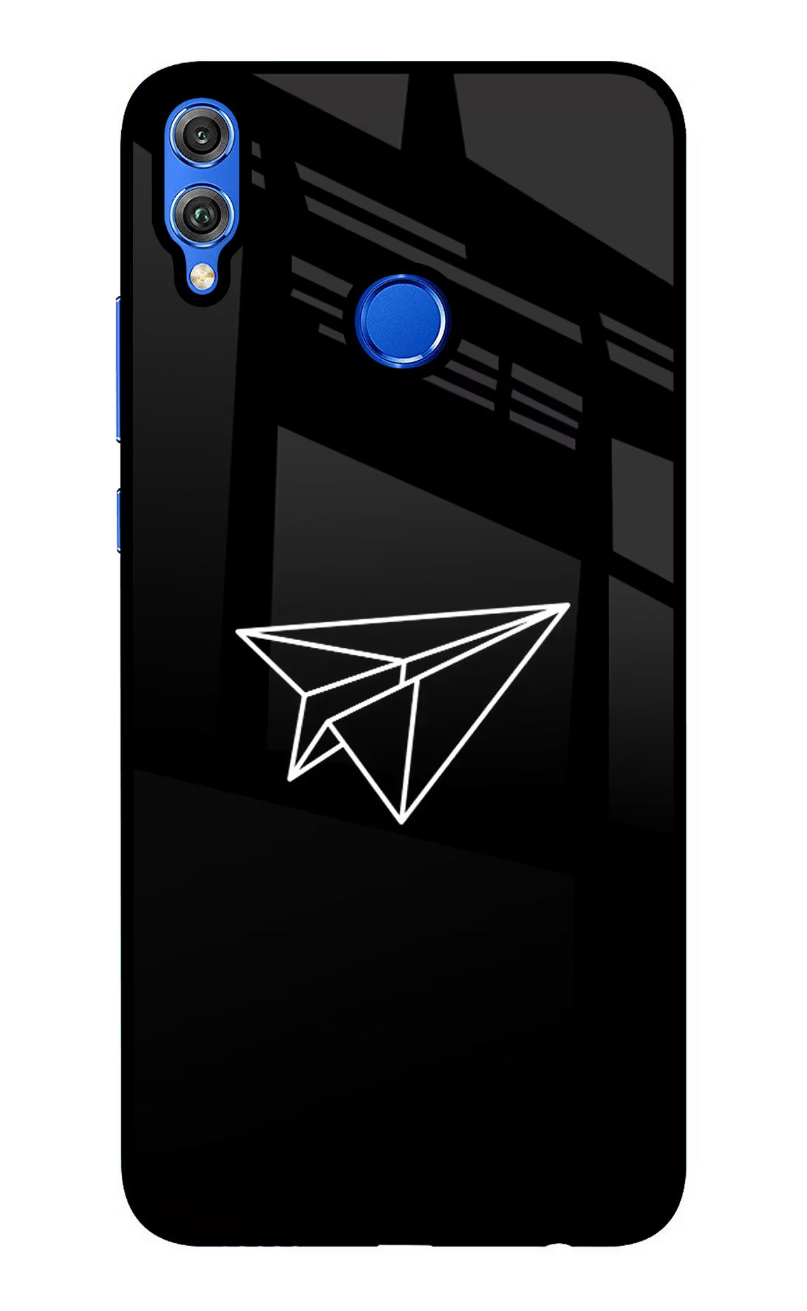 Paper Plane White Honor 8X Glass Case Back Cover by Casekaro