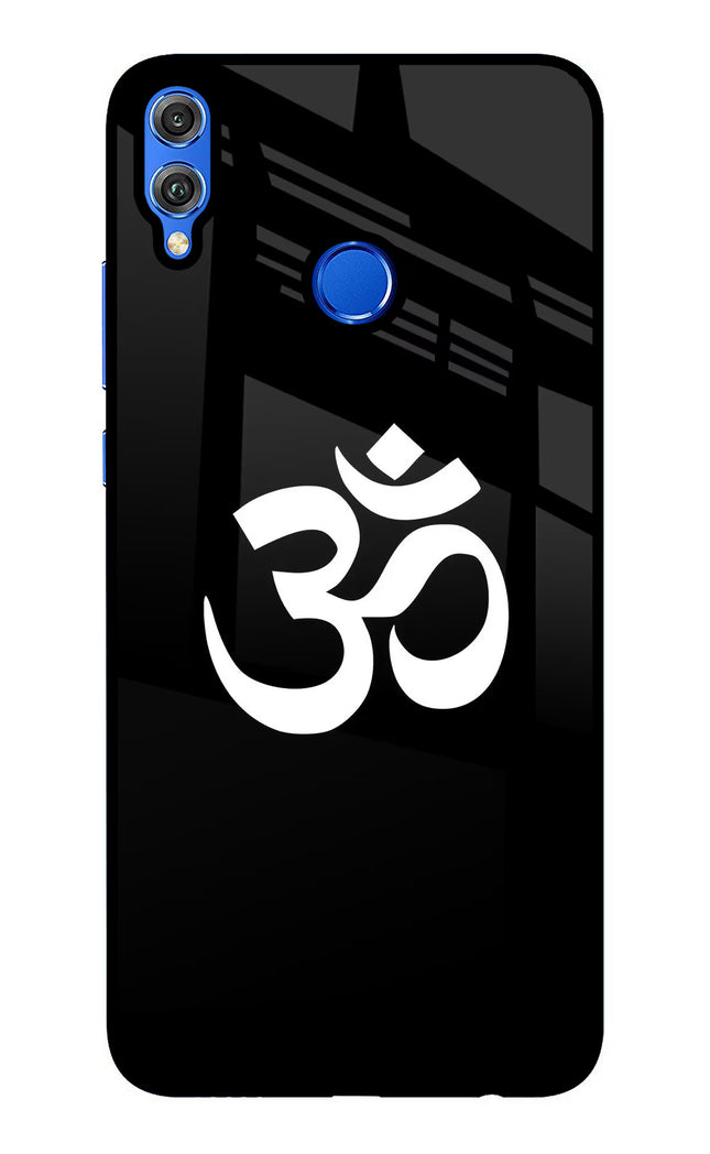 Om Honor 8X Glass Case Back Cover by Casekaro