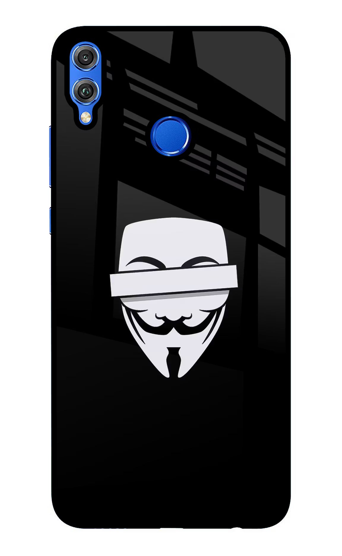 Anonymous Face Honor 8X Glass Case Back Cover by Casekaro