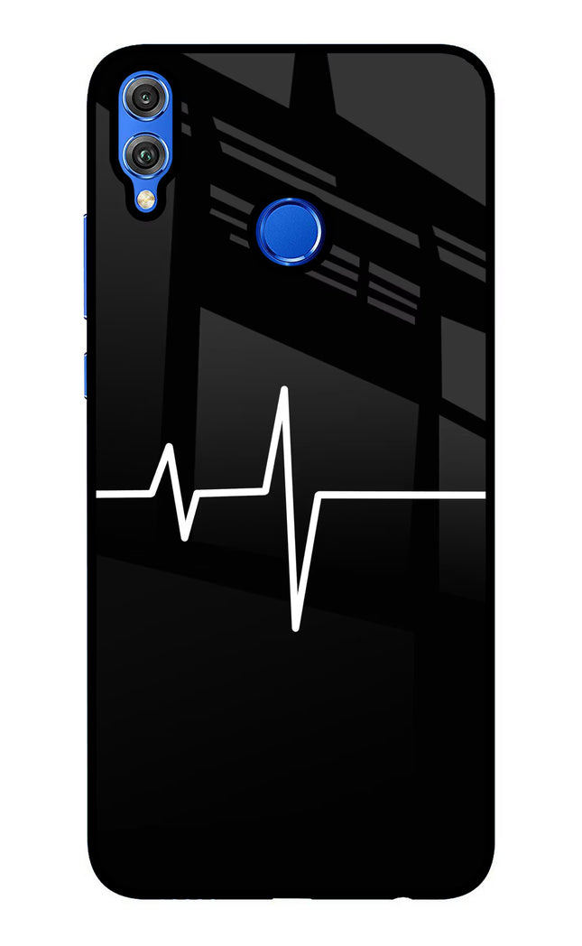Heart Beats Honor 8X Glass Case Back Cover by Casekaro