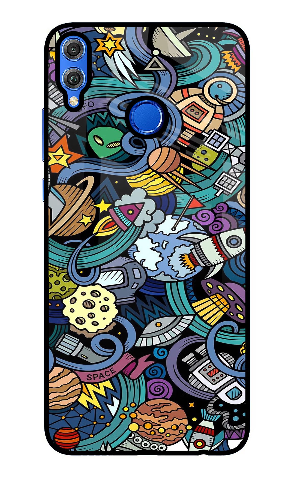 Space Abstract Honor 8X Glass Case Back Cover by Casekaro