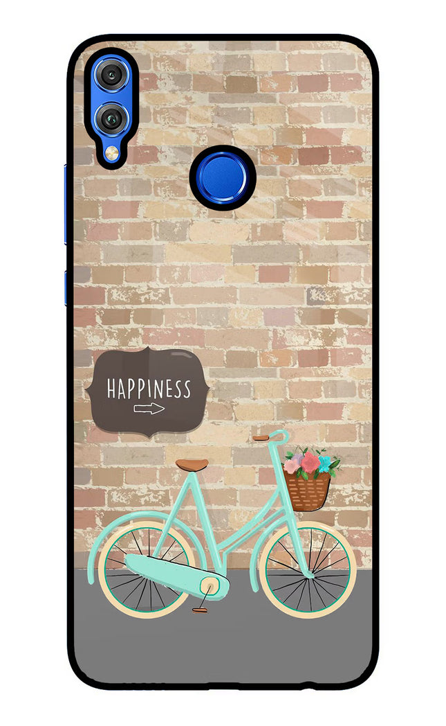 Happiness Artwork Honor 8X Glass Case Back Cover by Casekaro
