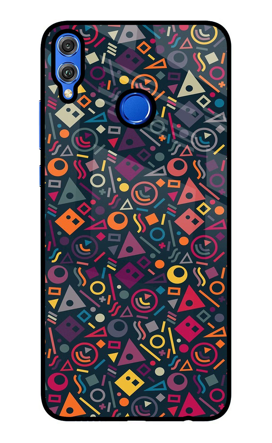 Geometric Abstract Honor 8X Glass Case Back Cover by Casekaro