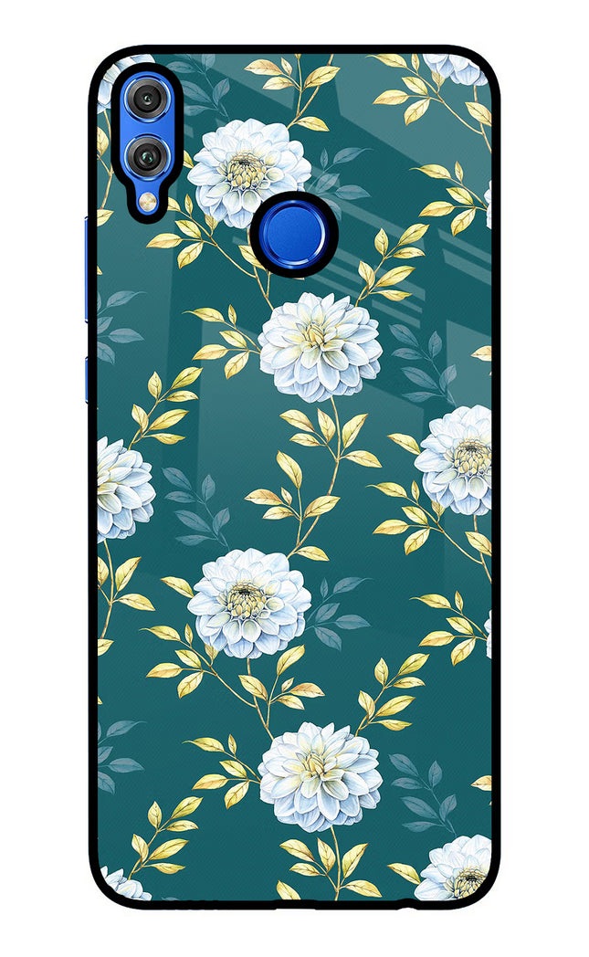 Flowers Honor 8X Glass Case Back Cover by Casekaro