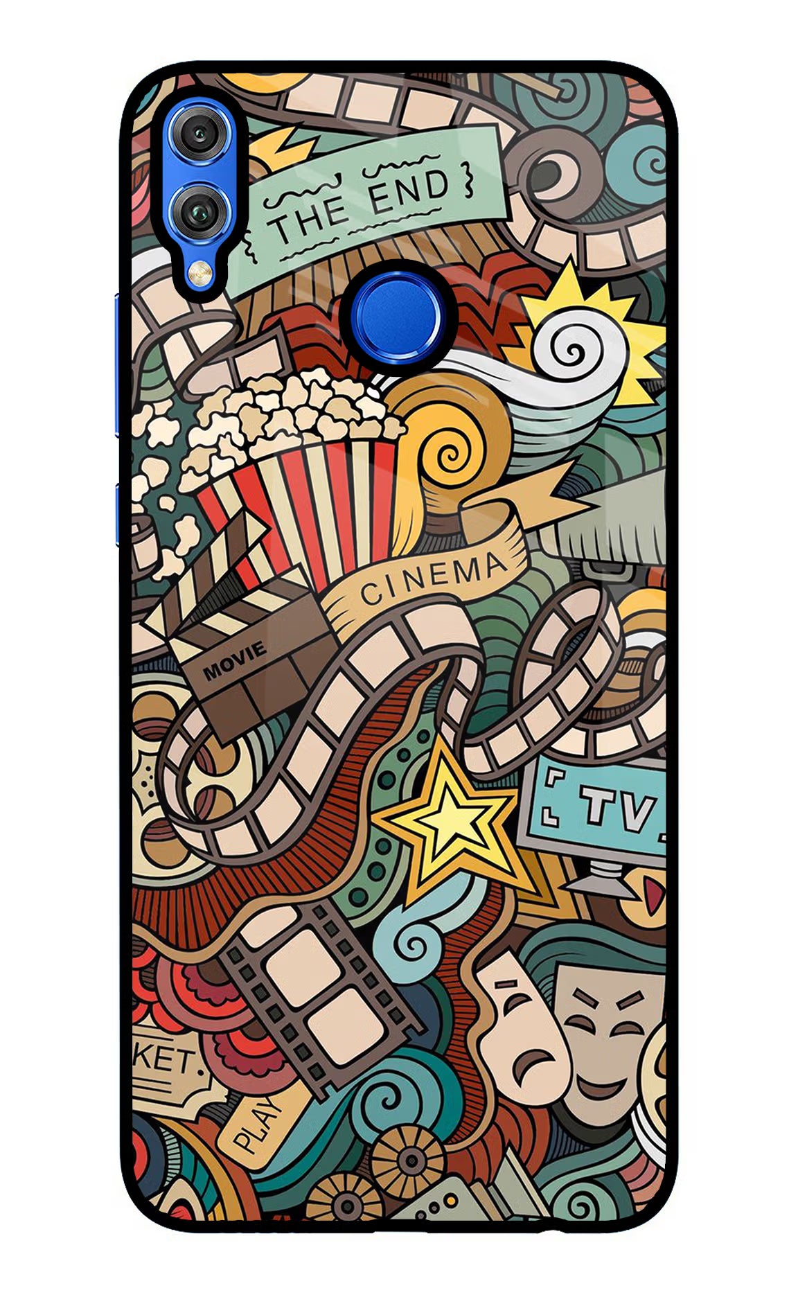 Cinema Abstract Honor 8X Glass Case Back Cover by Casekaro